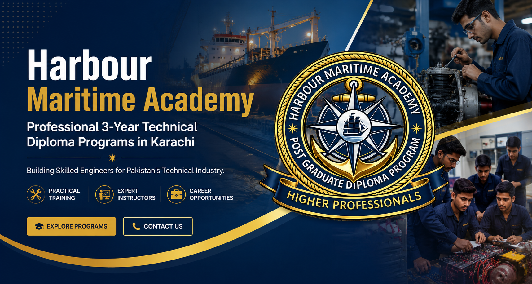3 years diploma in karachi pakistan harbour mari time
